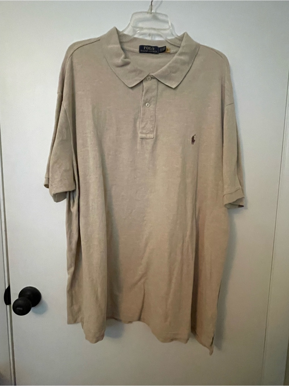 Polo by Ralph Lauren Men’s Beige Mesh Polo Shirt, SZ 3XB.